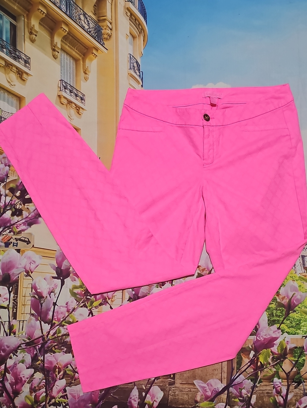 Lilly‎ Pulitzer Pink Patterned Low Waist Pants Size 4
